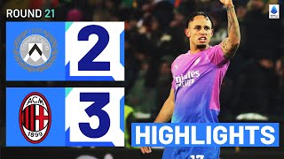 UDINESEMILAN 23  HIGHLIGHTS  Milan claim three points after wild game  Serie A 202324 [upl. by Edurtreg709]