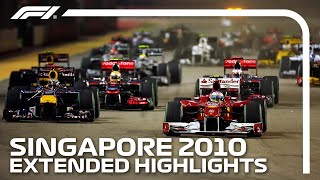 Alonso amp Vettel Battle It Out For Top Spot  Extended Race Highlights  2010 Singapore Grand Prix [upl. by Papert243]