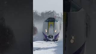 JR Hokkaido Limited Express Train on Snow with Sun [upl. by Grethel]