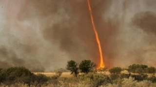 Tornado Engulfed by Fire Caught on Tape  Good Morning America  ABC News [upl. by Cooke]