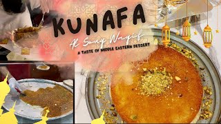 The Best KUNAFA ever  KNEFEH  KUNEFE  at Souq Waqif DOHA  Must Try dessert [upl. by Ahsiuqel488]