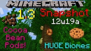 Minecraft 13 Snapshot HUGE Biomes Cocoa Bean Pods New SubBiomes amp Cookies for Everyone [upl. by Ycak]