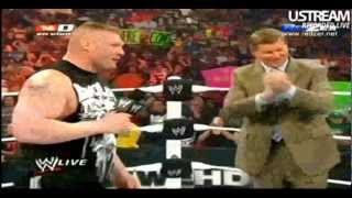 WWE  RAW  090412  Brock Lesnar broked Cena´s mouth  Lesnar rompe la boca a Cena Esp  Eng [upl. by Asaert636]