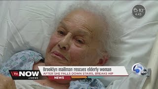 Mailman comes to elderly womans rescue after fall in Brooklyn home preview [upl. by Eednyl]