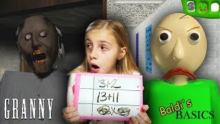 Baldis Basics at Grannys Homeschool  Granny Horror Game and Baldis Basics in REAL LIFE COMBINED [upl. by Al]