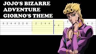 Giornos Theme  Jojos Bizarre Adventure  Golden Wind Easy Guitar Tabs Tutorial [upl. by Fe]