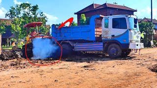 Start a new project Starting work by mini bulldozer and dump trucks 5t [upl. by Ecyob]