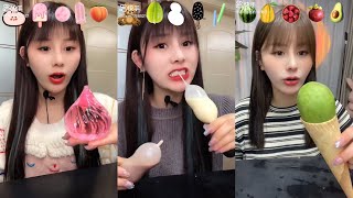 Asmr Eating Emoji Foods 🍭🧋🍿🥑🍓🍉🥑🍰🥩🍅🍦 Relaxing Tiktok Food  Satisfying [upl. by Whorton]