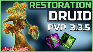 UPDATED RESTO DRUID PVP 335  BEGINNER GUIDE WARMANE WOTLK Talents Gear Arena Tips 2020 [upl. by Lyrahc18]