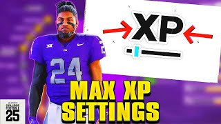 EA College Football 25 Road To Glory MAX XP SETTINGSFastest Way To Hit 99 Overall In NCAA 25 RTG [upl. by Tanhya]