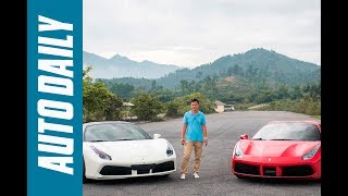 Autodailyvn  Đánh giá cặp đôi siêu xe Ferrari 488 GTB đình đám tại Việt Nam [upl. by Atteuqahc]