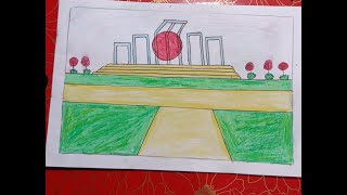 How to draw shohid minar drawing shahid minar drawingমিনার আঁকানো। 21 FebruarydrawingSumaiya549 [upl. by Nyliuqcaj]