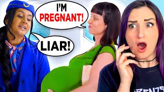 REAL Pregnant Woman Reacts To FAKE Pregnant Woman Thrown Off Plane [upl. by Sum654]