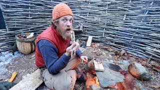 Make a Fireplace In the Winter Survival Shelter And Catch and Cook A Steak 87 days ep 22 [upl. by Lavine502]