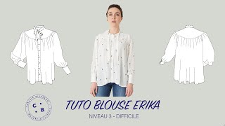 Erika le tuto du patron de couture de la blouse Erika [upl. by Ahsiened]