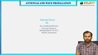 LEC02Computer Networks  Antenna Basics By Dr K Nishantha Rao [upl. by Lombardy]