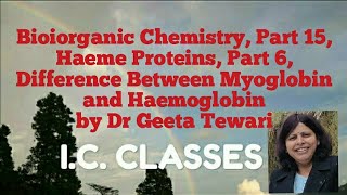 Bioinorganic Chemistry Part 15 Haeme Proteins Part 6 Myoglobin and Haemoglobin Dr Geeta Tewari [upl. by Veejar]