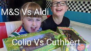 Colin Vs Cuthbert the Caterpillar face off MampS compared to Aldi Which is better [upl. by Dare577]