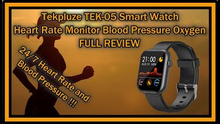 Tekpluze TEK05 R3L Smart Watch Fitness Tracker Heart Rate Monitor Blood Pressure Oxygen REVIEW [upl. by Yrrok]