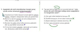 8SINIF TÜRKÇE Sözcükte Anlam  1 Çok Anlamlılık MEB KAZANİM TESTİ 1 [upl. by Ettesoj338]