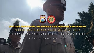 Upacara Pelantikan Bintara Polri Gel II TA2022 di SPN Polda Jatim [upl. by Pearman]