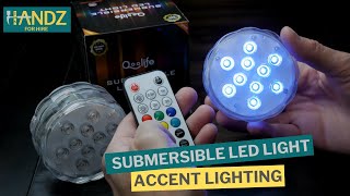 SUBMERSIBLE LIGHTS FOR POOLS HOT TUBS amp FISH TANKS  Qoolife Submersible LED Light Review [upl. by Fae735]