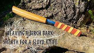 Weaving a Birch Bark Sheath for a Sloyd Knife and Decorating with Milk Paint [upl. by Mode]