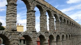 Segovia Spain The Roman Aqueduct and palaces of the old city [upl. by Steffane]