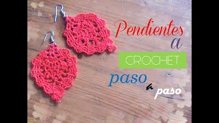 PENDIENTES sencillos a crochet PASO A PASO diestro [upl. by Llewkcor]