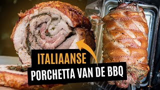 Overheerlijke Italiaanse Porchetta van de BBQ  Klassieke Italiaanse buikspekrollade [upl. by Farant]