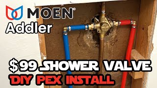 Moen Addler Shower Valve  DIY Pex Tips [upl. by Ecinev443]