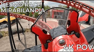 Desmo Race front row POV 4K  Mirabilandia Italy 2024 [upl. by Tiloine]