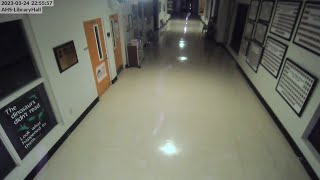 CCTV show tornado winds damaging school in Amory Mississippi [upl. by Aitropal]