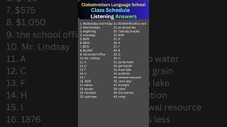 Globetrotters Language School I Class Schedule Listening answers  IELTS  YT Shorts [upl. by Aihsot]