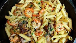 Macarrones con gambas y champiñones [upl. by Absa]