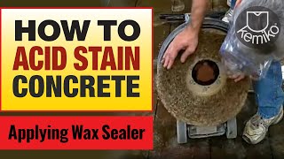 How to Acid Stain Concrete Part 4 Applying concrete wax sealer  equipment and tips  Kemiko [upl. by Orella]