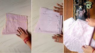 simple 34 sleeve cutting stitching l organza saree sleeve subscribe for more video StitchbyAS [upl. by Cressler746]