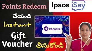 Instant PhonePe Gift Voucher Received  Ipsos iSay  Money Earning Apps [upl. by Marcie448]