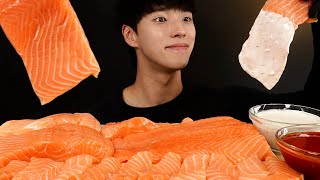 통연어 한입 먹방🐟 WHOLE SALMON SASHIMI MUKBANG ASMR EATING SOUNDS [upl. by Rhoades]