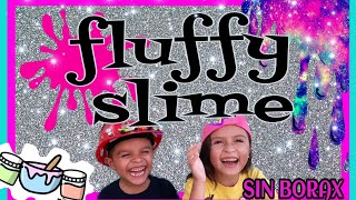 FLUFFY SLIME 💗💙💜 SIN BORAX 💜💙💗 RECETA SUPER FACIL [upl. by Lynde694]