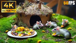 10 HOURS Of Cute Little Mouse Eating and Sleeping For Cat Watching in 4K HD🐱 TDC Bricks Life [upl. by Lainey]