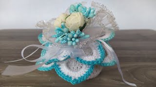 Sacchetto Bomboniera Uncinetto Tutorial 💙 Souvenir Recuerdo Crochet 🌷 Saquinho Presente Croche 🤍 [upl. by Merola]