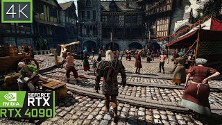 4K The Witcher 3 Gorgeous Ambient walk in Novigrad City Part 3 I Ray Tracing RTX 4090 Ultra Graphics [upl. by Pimbley916]