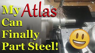 Parting 4140 on my Atlas Lathe Couldnt do that before 😀 [upl. by Inaliel]