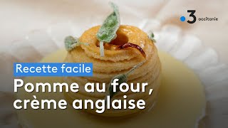 Recette facile  Pomme au four crème anglaise [upl. by Danby677]