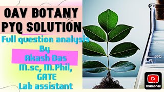 OAVS Botany PGT pyq and 100 analysis [upl. by Halet]