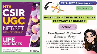 Unit1 L15 Epimers amp Anomers  Sugar alcohol Sugar acids amp Amino sugars CSIR NET carbohydrates [upl. by Haelhsa]