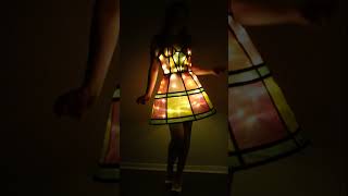 Lamp Dress Reveal fashion design maker lightupdress nosew dress dressdesign handmade art [upl. by Kam]