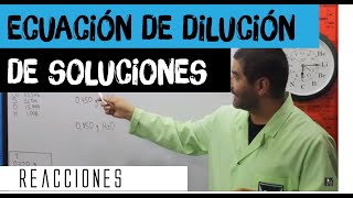 4Reacciones 33 Ecuación de Dilución de Soluciones [upl. by Lorette967]