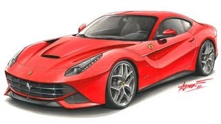 Ferrari F12 Berlineta drawing by Adonis Alcici [upl. by Anilet387]